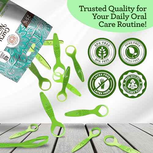 GuruNanda Disposable Tongue Scraper for Adults & Kids, Aligner Removal Tool (40 Ct) Dual-Function, BPA & PFAS-Free, Recyclable, Travel-Friendly, Promotes Fresh Breath, Easy to Use