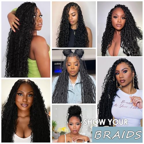 12-Inch Deep Wave Bulk Human Hair Extensions - #1B Natural Black, 3 Bundles