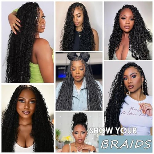 #1B Black Deep Wave Human Hair Bundles - 24 Inch, 3 Pack