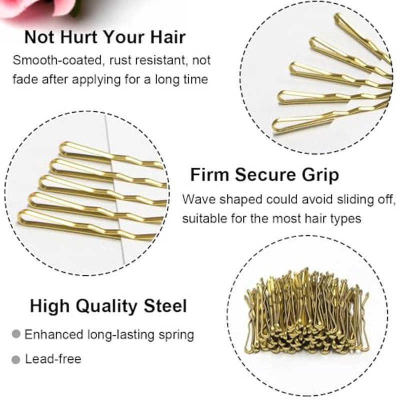 200 Mini Bobby Pins for All Hair Types - Durable Gold Hair Pins