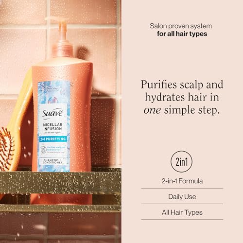 Suave Micellar Infusion 2-in-1 Shampoo & Conditioner, 28 FL OZ