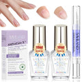 SAVILAND 3-in-1 Nail Strengthener Kit with Vitamin E & Castor Oil for Damaged Nails Repair, Growth & Nourishment