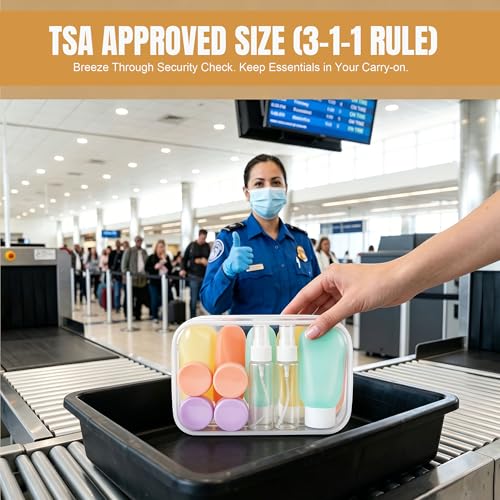 DEWSENSI 20-Pack TSA Approved Travel Bottles Set for Toiletries