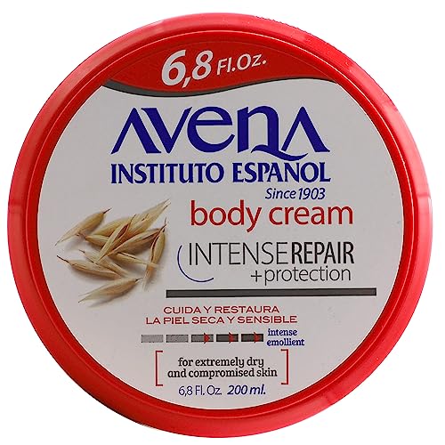 Avena Instituto Espa?ol Intense Repair Protection, Body lo for Sensitive Skin, Soothes the Skin, Intense Emollient, Soft and Glowing Skin, Dry Skin, 6.8 Fl Oz each, 2- Pack, Jars (Pack of 2)