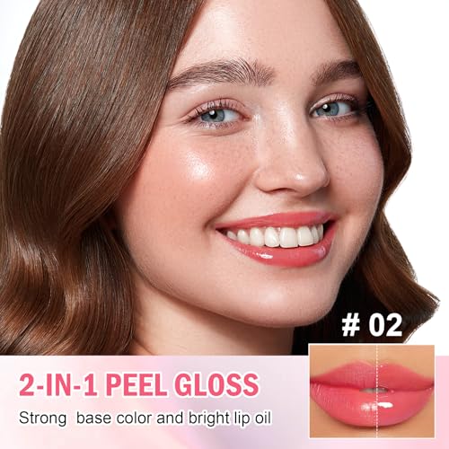 Peel Off Lip Stain & Gloss Duo with Tweezer - Waterproof Matte & Glossy