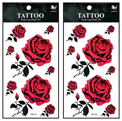 Temporary Tattoo Sheets - Flowers & Roses for Men & Women