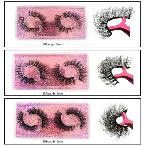 Fluffy False Eyelashes 12-15mm Natural Look Lashes 10 Styles Faux Mink Lashes Bulk Total 60 pairs