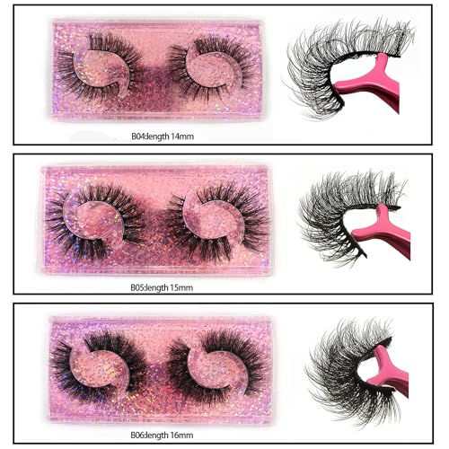 U-Hotmi Fluffy False Eyelashes 12-15mm Natural Look Lashes 10 Styles Faux Mink Lashes Bulk Total 20 pairs