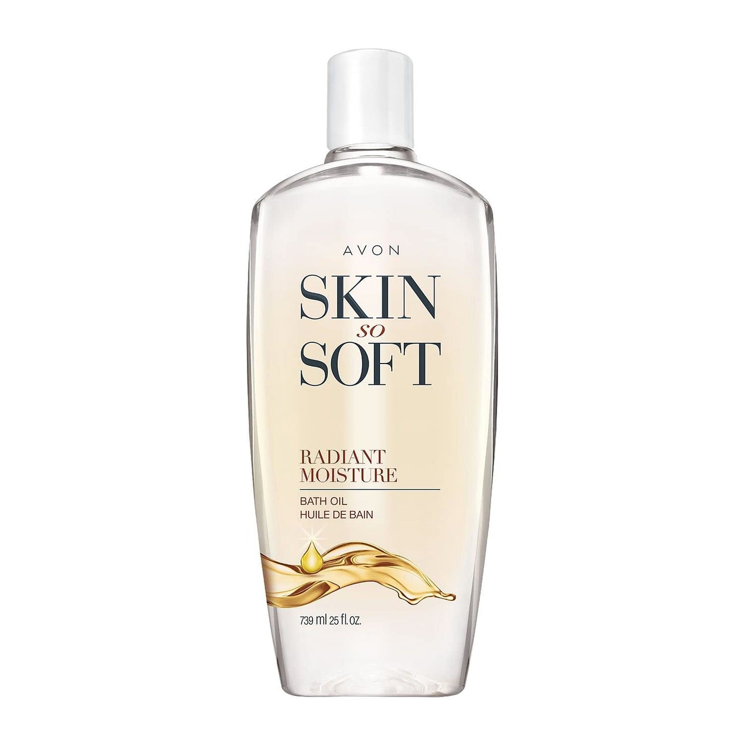 Avon Skin So Soft Radiant Moisture Bath Oil, Large 25 fl oz | Body Oil Scented with Peony Musk | Moisturizing & Hydrating After Shower Body Oil for Women | Infused with Argan Oil & Silk Proteins