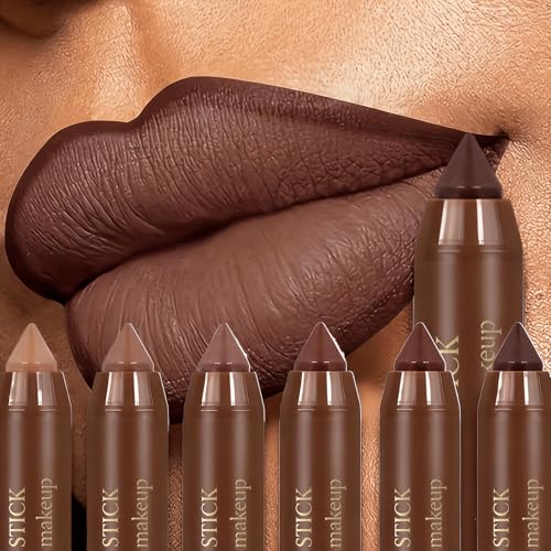 6-Piece Matte Lip Liner & Lipstick Set - Red Tones