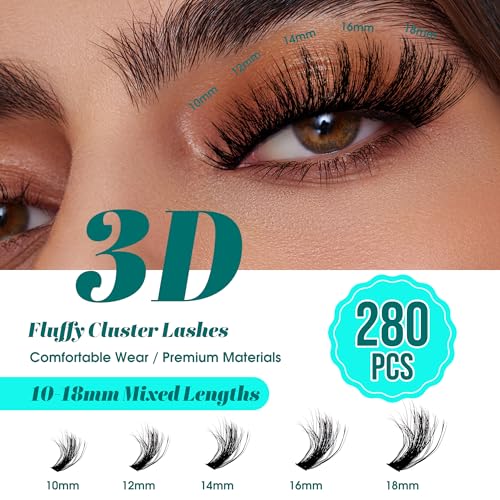 GEMERRY 3D Lash Clusters Fluffy Eyelash Extensions 100P