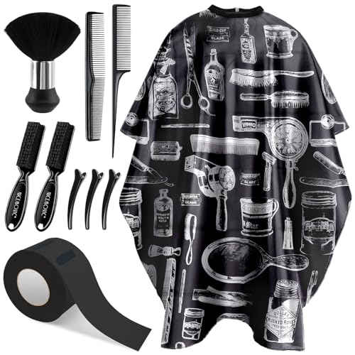 Professional Barber Cape & Accessories Kit - 10 Piece Set