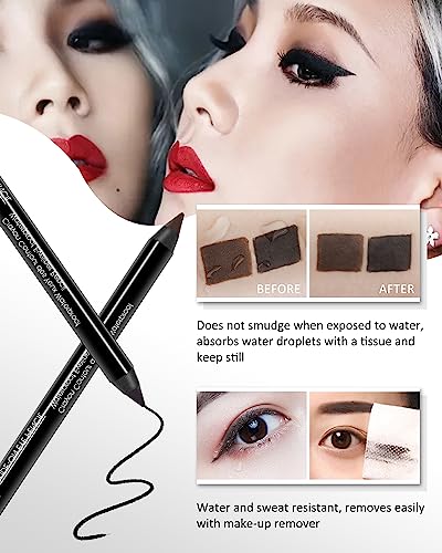 Gel Eyeliner Pencil Set - 3Pcs Waterproof Brown Liner