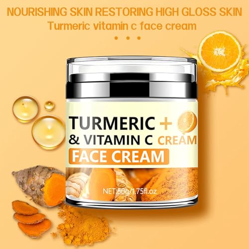 Turmeric Firming Face Cream,Hydrating Anti-wrinkle Tighten Lift Face Cream for Smooths Wrinkles, Tightening and Lift Skin, Fine lines, Loose & Sagging Skin for Dry, Sensitive & Dull 1.76 oz