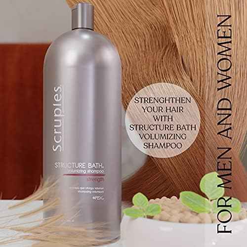 Scruples Structure Bath Volumizing Shampoo - Professional Grade Hair Care - Sulfate Free, Keratin Infused, Moisturizing and Volume Boosting for Fine and Damaged Hair (33.8 oz)