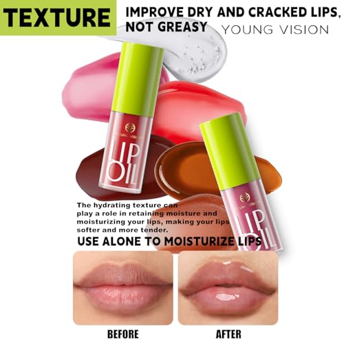 Hydrating Lip Oil Gloss Set, 6pcs Non-Sticky Plumping