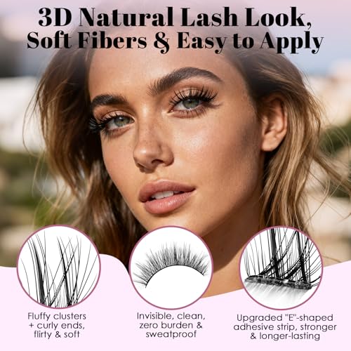 Self-Adhesive Cluster Lashes 120Pcs 10-16mm C-Curl Pre Glued