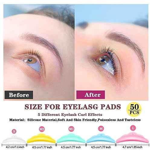 232 Pcs Lash Lift kit, 50 Lash Lift Rods Silicone Eyelash Pads 2 Eyelash Separator Tool with Separation Comb 100 Micro Swabs 50 Crystal Mascara Brushes 30 Pairs Eye Pads (Multicolored)