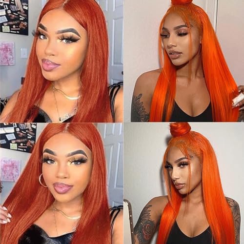 Ginger Orange Straight Hair Bundles - 350 Color, 22-26 Inch, 3 Pack