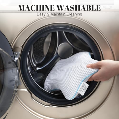 Non Slip Bath Pillow, Luxury Spa Bathtub Head & Neck Rest Support, Permeable Quick Drying Air Mesh Tub Pillow with 4 Large Suction Cups, Fits Any Tubs, Soft and Relaxing (White)