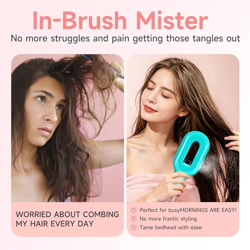FUNAN 2-in-1 Detangling Hair Brush with Spray Bottle, 50ml