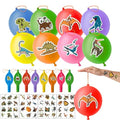Dinosaur Party Favors Set - 72 Pc Bundle with Balloons & Tattoos
