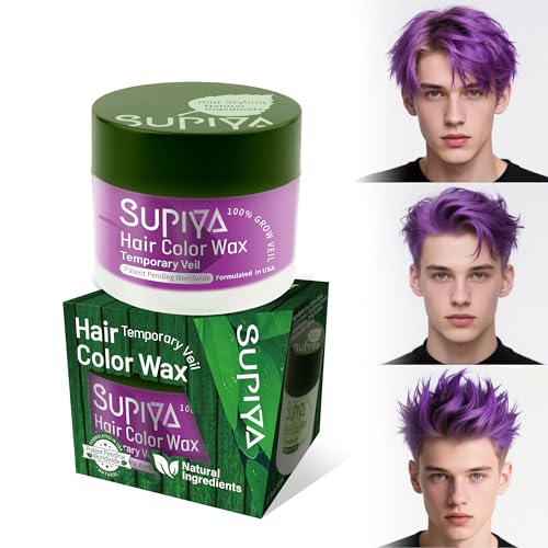 Purple Temporary Hair Color Wax - Washable Styling Cream for Kids & Adults, Halloween & Cosplay