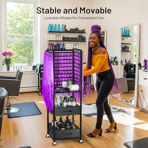 Yumkfoi 300 Peg Braiding Rack with Drawers & 16 Accessories