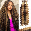 Boho Bulk Human Hair for Braiding - 120g Curly Deep Wave 4/27