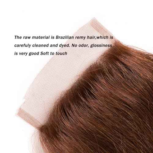 Brown Closure Human Hair Transparent HD Lace 5x5 Closure straight Chocolate Brown 4# Brazilian Human Hair Pre Plucked With Baby Hair Wet And Wavy Lace frontal For Women 20 Inch
