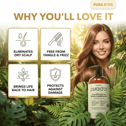PURA D'OR Deep Moisturizing Conditioner for Dry, Damaged Hair 24oz