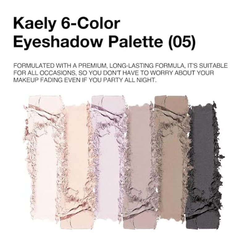 6-Color Nude Smokey Eyeshadow Palette with Mirror