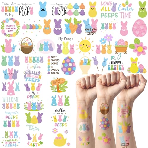 Easter Bunny Temporary Tattoos 144Pcs Bulk Kids