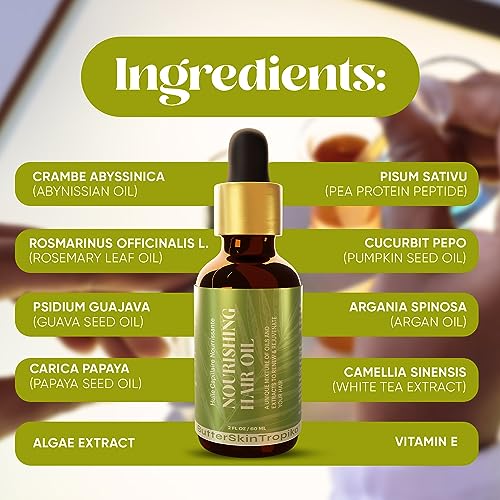 Argan & Rosemary Hair Serum for Dry Damaged Hair & Growth - Nourishing Hair Oil