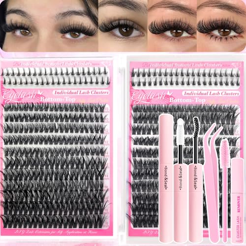 Lash Clusters Kit, 44 Top & 8 Bottom Styles, Wispy Manga Lashes