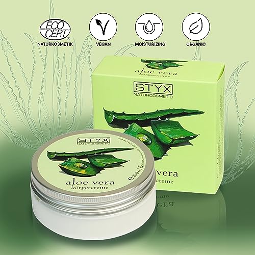 STYX ALOE VERA BODY CREAM - Aloe Vera After Sun Lotion for Sunburn Relief with Shea Butter, Jojoba Oil, Macadamia Oil, and Soybean Oil - Organic, Vegan, and Made in Austria