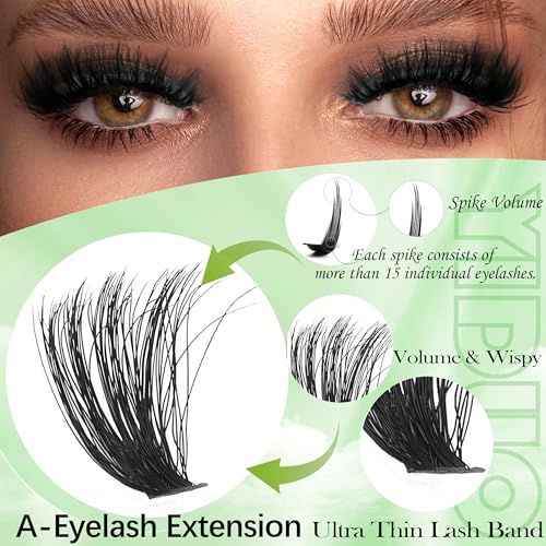 6 Box Mix Lashes Clusters Kit Gift Packs 1686Pcs with 2X Bond&Seal Volume Mega/Bottom Soft Extension False Eyelash D Curl Wispy Natural DIY Individual Fake Eyelashes for Beginners Bulk Pack