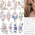 Half Arm Temporary Tattoos for Women, Waterproof Floral Sleeve