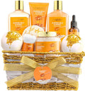 Almond Milk & Honey Spa Gift Basket - 10 Pc Bath Set