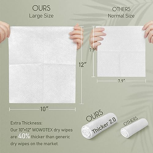 WOWOTEX Thicker Disposable Face Towels - Ultra Soft Large 50 Count, Biodegradable Face Wipes