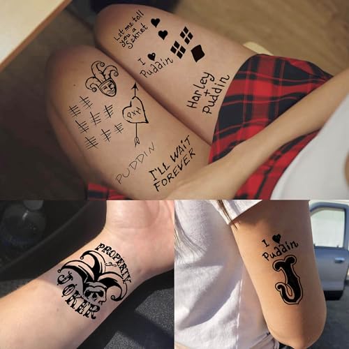 5 Sheets Halloween Temporary Tattoos - Joker Face Design