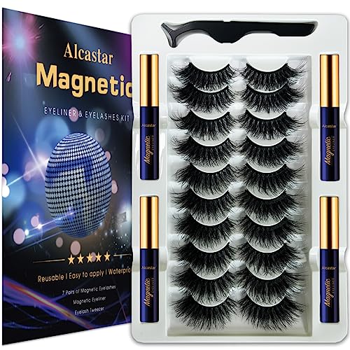 Magnetic Eyelashes Kit with Eyeliner - 10 Pairs Waterproof
