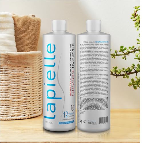 Lapielle - Brazilian Keratin Formaldehyde Free Hair Straightening Treatment - Ideal for Moisturizing Straight Hair and Eliminating Frizzy Hair - 16 oz