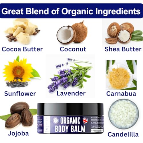 Intensive Body Moisturiser for Dry Skin | Shea Butter Moisturiser for Acne Prone Skin | Eczema Cream | Body Creams for Women, Men, Children with Coconut Oil, Lavender, Vitamin E