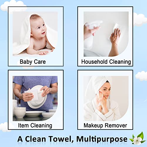 Disposable Face Towel Makeup Remover Wipes for Travel Drying Washing XL Large Biodegradable Clean Facial Towels 11*12 Inches Extra Soft Thick Cleaning Washcloths for Bathroom, Sensitive Skin 25 Count