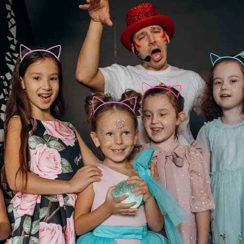 25Pcs Cat Ears Headbands for Women Plastic Kitty Hairbands Cat Ear Hair Hoops Halloween Decorations Hair Accessories for Women Favor for Party Costume Daily Wearing