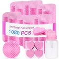 1080 Lint-Free Nail Wipes with Pump Dispenser Bottle