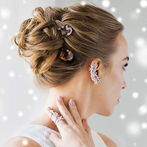 French Hair Pins U-Shaped Tortoise Shell Chignon Pin 2 Pack
