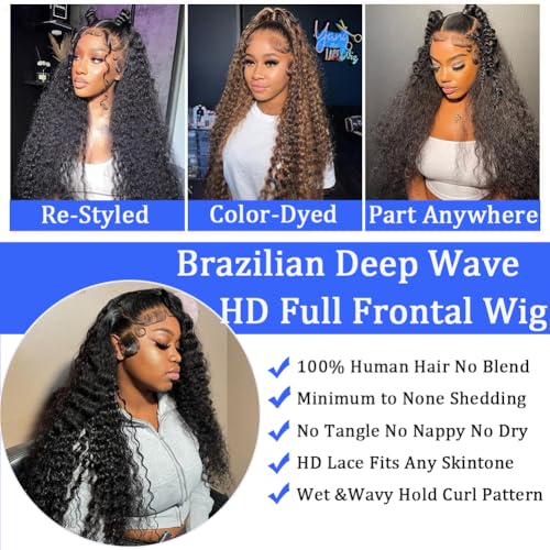 Simeider 30 Inch Deep Wave Lace Front Wig Human Hair 13x6
