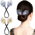 Hair Bun Maker 2-Pack with Feather & Rhinestone Design